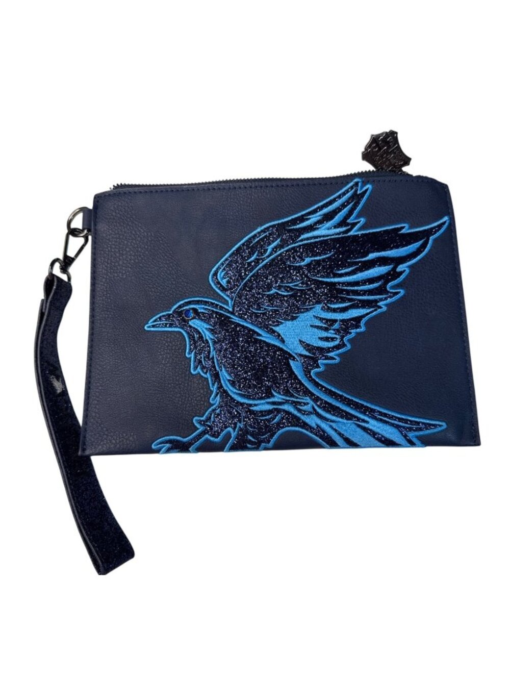 Harry Potter Ravenclaw Danielle Nicole Wristlet Navy Glitter Bird